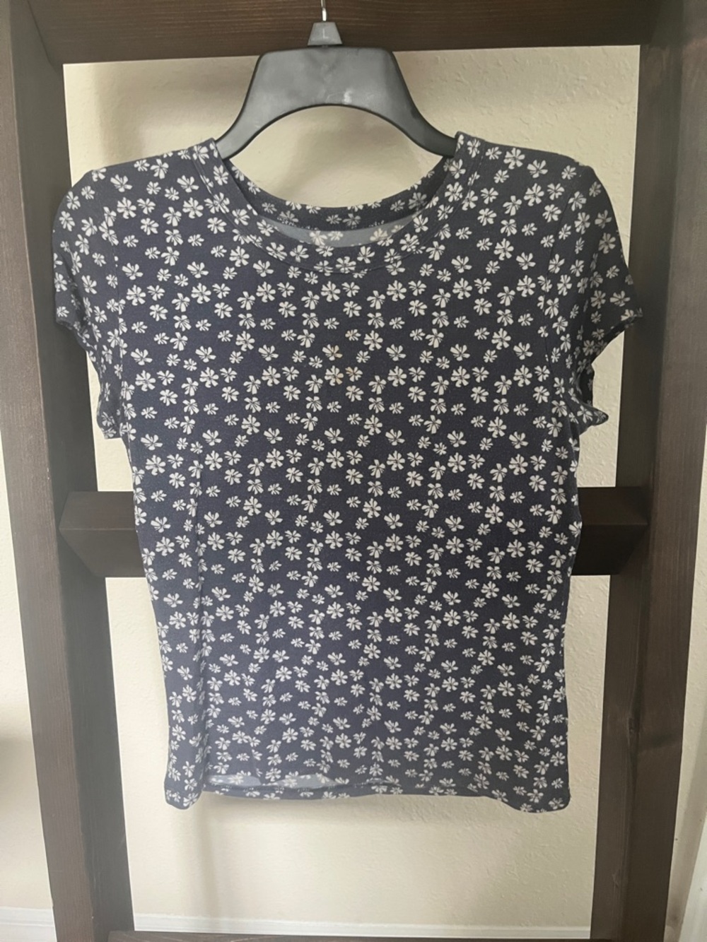 Women’s Navy Floral Crewneck Tee